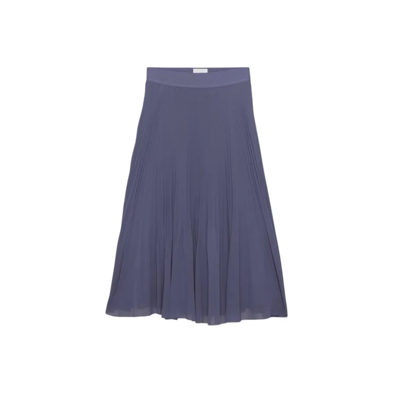 ARITZIA Wilfred New Twirl Pleated Skirt Casual Long Skirts Women's Nightshade Blue/cheese Blue-0