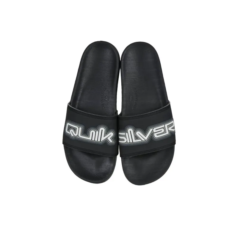 Quiksilver Rubber Sole Abrasion Resistant Slide Slippers Men's Black-4