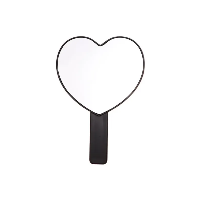 JIXUAN Heart Handheld Make Up Mirrors Portable Mini DIY Whipped Cream Glue-0
