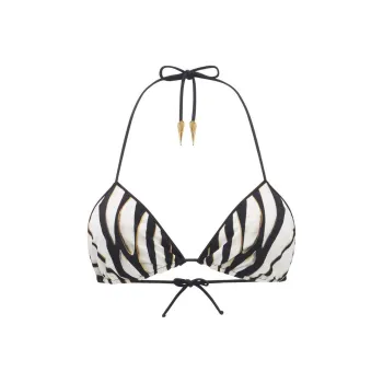 Roberto Cavalli Ray Of Gold print Bikini Top
