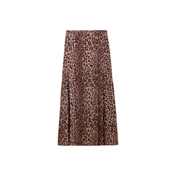 Rixo Leopard print Pleated Midi Skirt