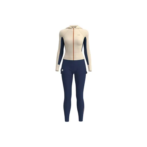 TOSWIM Two Piece Swimsuits Women's [Blazing Clouds And Flowing Crimson]Coat+Tank Top+Swimming Shorts
