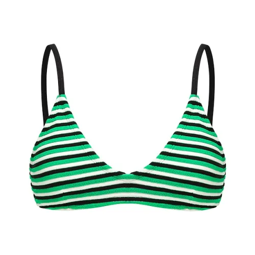 YUKARI SWIM Bikini Women's Black Green White Stripes