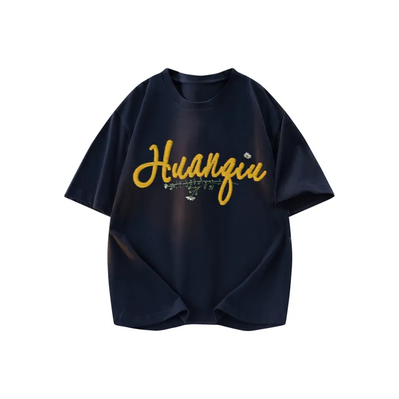 HUANQIU T Shirt Unisex Navy Blue-10
