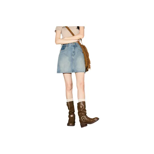 Tonlion Denim Short Skirts Women's Medium Blue