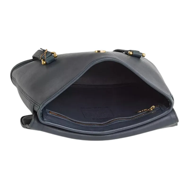 COACH Vintage Leather Shoulder Bag Women's Marine Blue-2