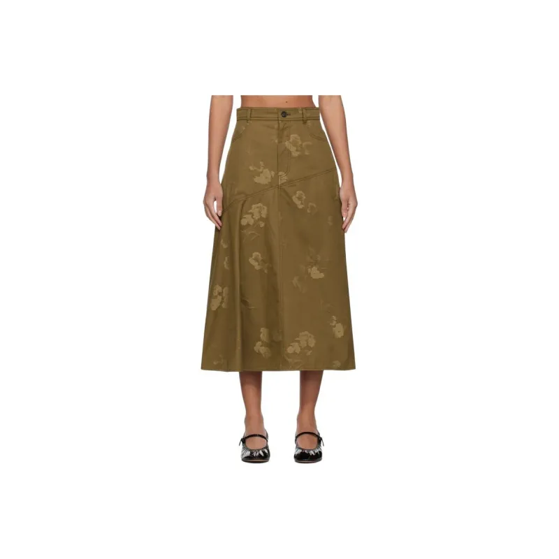 Erdem Casual Long Skirt Women's Khaki-0