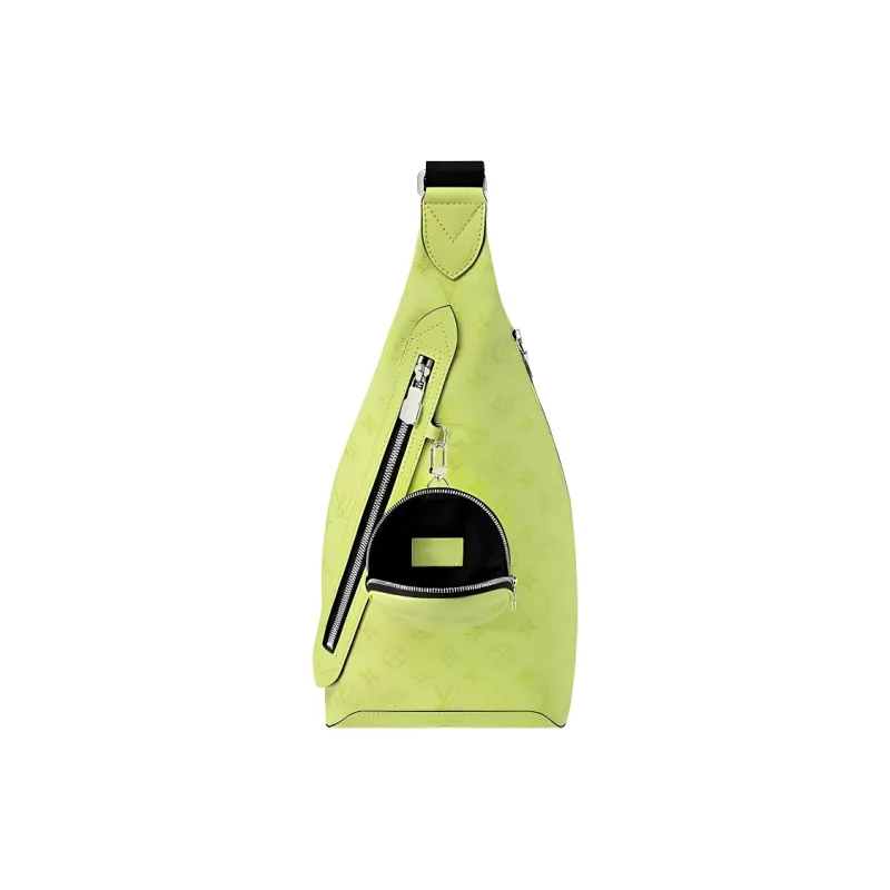 LOUIS VUITTON Duo SlingbagTaigarama Monogram Coated Canvas With Taiga Cow Leather Sling Bag Men's Green-3