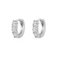 White Rhinestone-Embellished Hoop Earrings