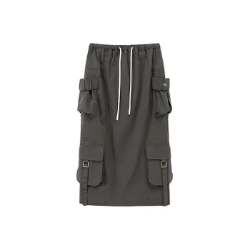 CHUU Casual Long Skirts Women's Carbon Gray
