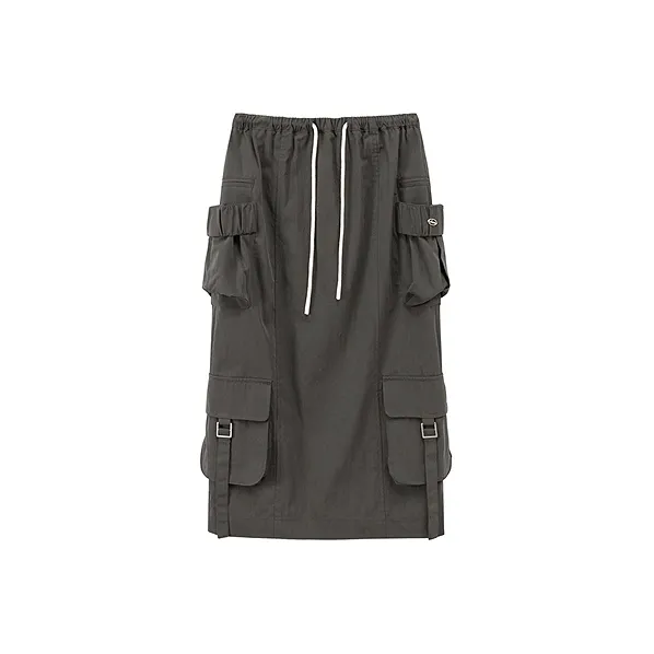 CHUU Casual Long Skirts Women's Carbon Gray-0