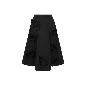 MOSCHINO Collared Detailed Poplin Skirt