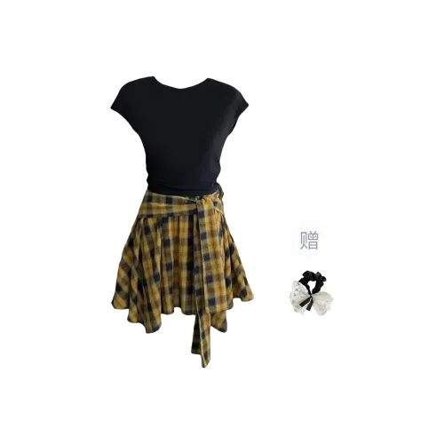 XUZINAI Two Piece Skirt Sets Women's Two Piece Set+Hair Tie Includes