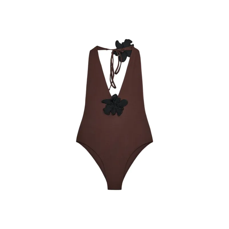 ZARA One piece Swimsuit Women's Chocolate-0