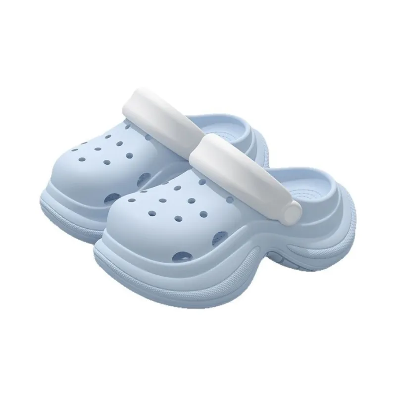 ECAC Closed Toe Slippers Clogs For Women's Summer, Breathable, Lazy Platform, Slip Resistant Beach Sandals-4
