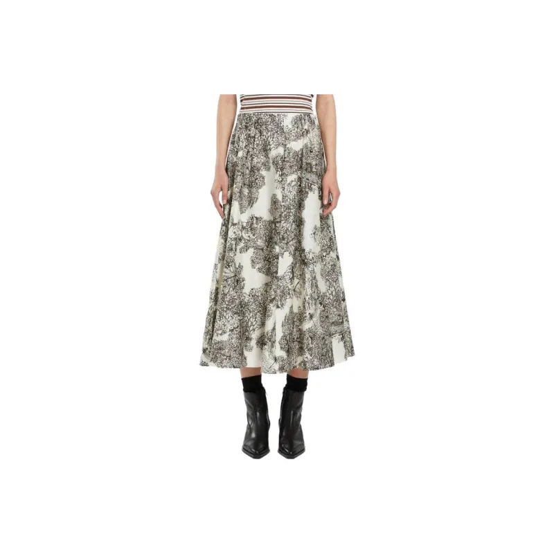 I BLUES Casual Long Skirt Women's Ivory-0