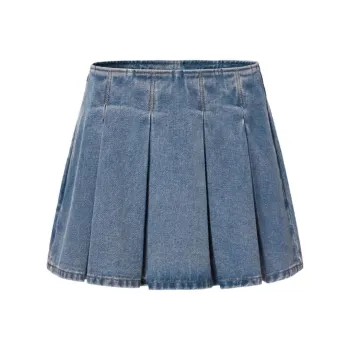 TAMMY TANGS Denim Short Skirts Women's Light Denim Blue