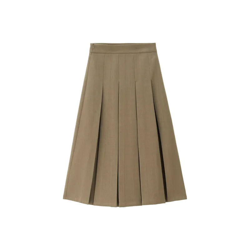 UNIQLO Casual Long Skirts Women's Oat Khaki-0