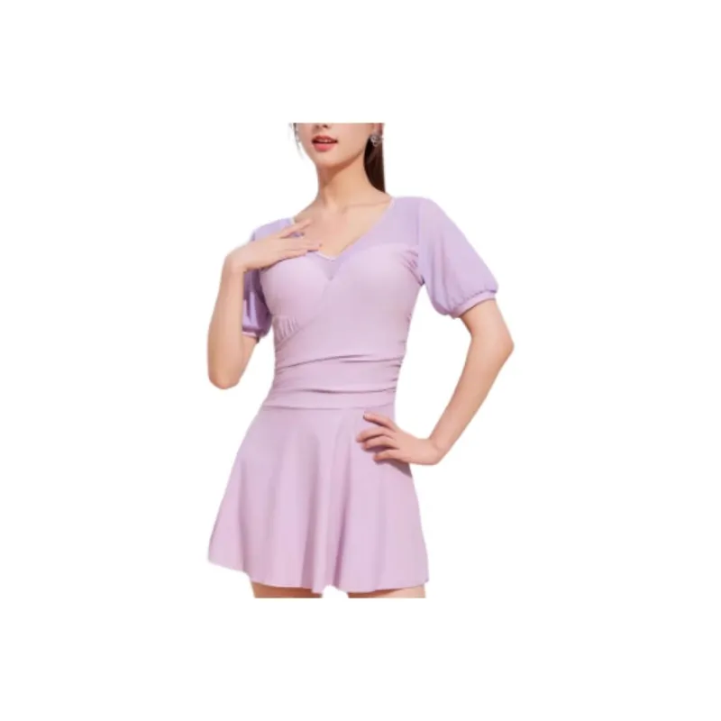 ZOKE One-piece Swimsuit Women's Pale Pink Purple-0