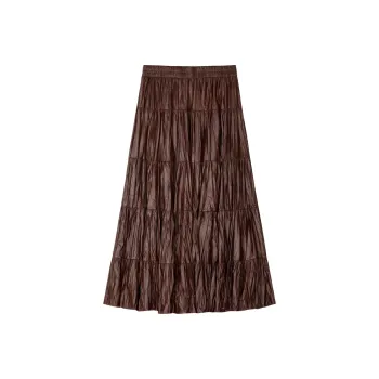 IT'REAL Elegant Women's Dresses FW24 Casual Long Skirt Women's Burgundy