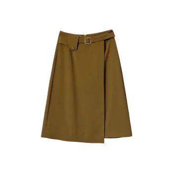 Mambe Casual Long Skirts Women's Olive Green