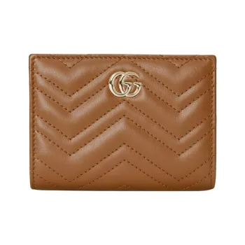 GUCCI GG Marmont Leather Wallet Medium Size Women's Brown