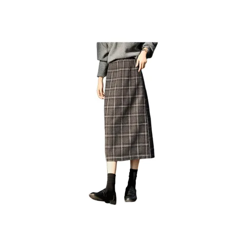 Mo Han Yi Mei Casual Long Skirt Women's Black Gray