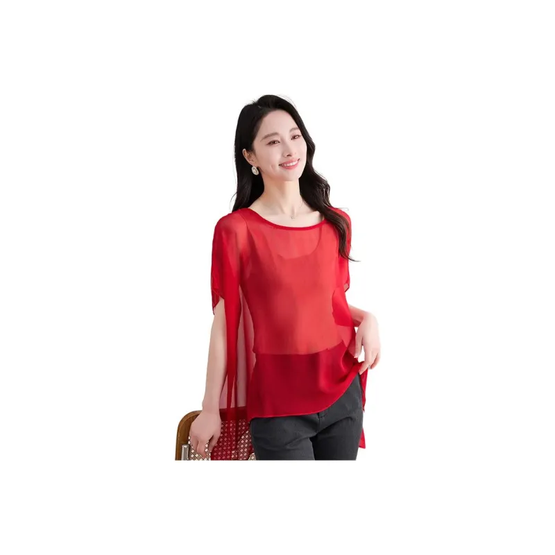Yi Mengyuan Silk T shirt Women's-3