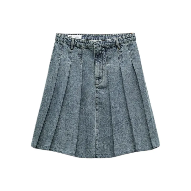 ZARA Denim Short Skirts Women's Blue-0