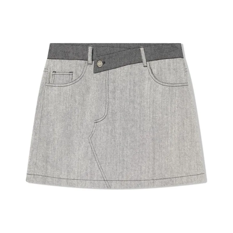 COVERINS Denim Short Skirts Women's Light Gray-0