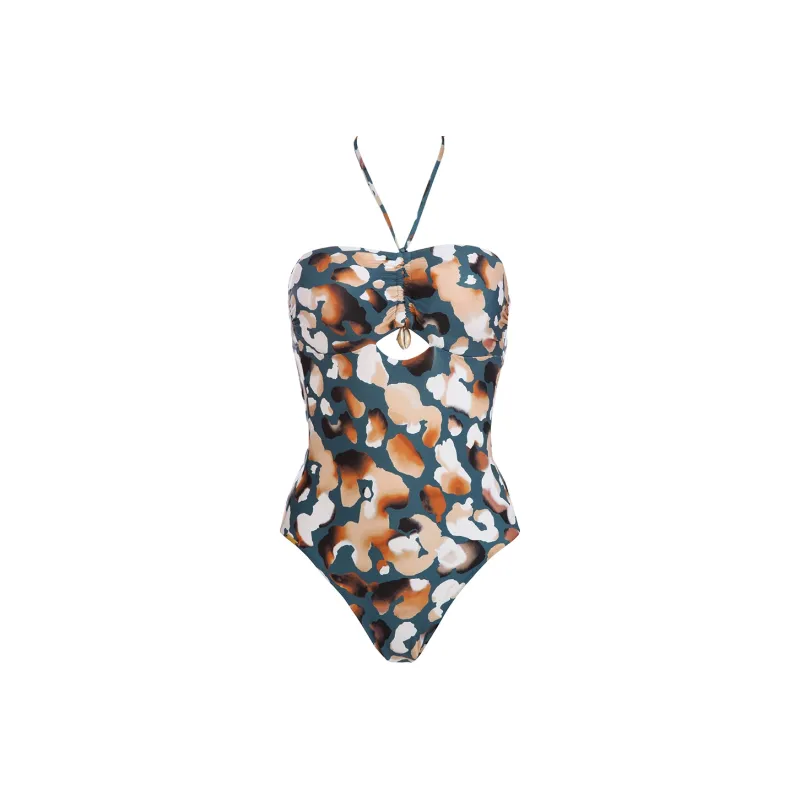 Selmark One piece Swimsuit Women's Blue-0
