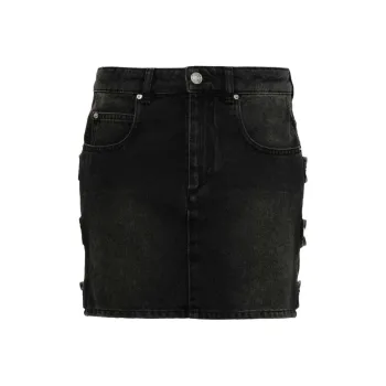 ISABEL MARANT ETOILE Stessy Logo-Patch Denim Skirt