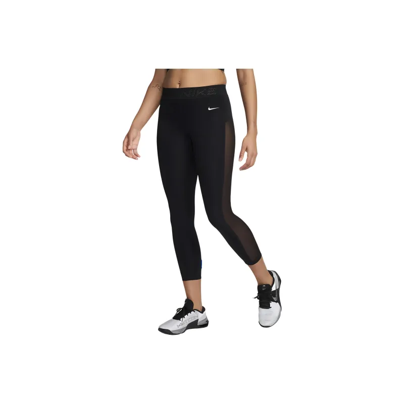 Nike Pro Women's Mid Rise 7/8 Mesh Paneled Leggings-0