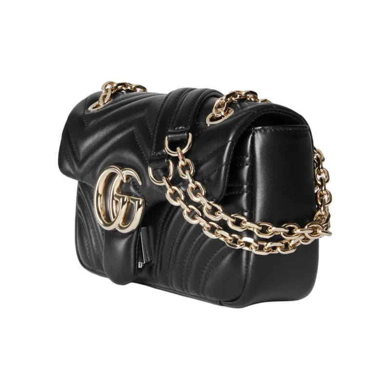GUCCI GG Marmont Lambskin Shoulder Bag Trumpets Women's Black-1