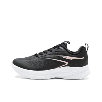 QIAODAN Anti Slip Wear Resistant Low Top Casual Running Shoes Women's Black Pink
