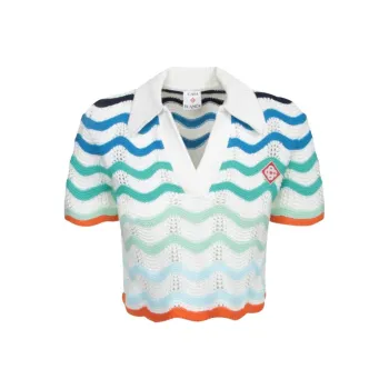 CASABLANCA Gradient Wave Crochet Top 'Multicolor'