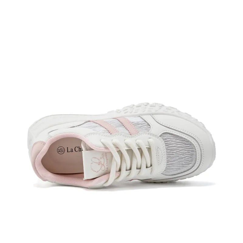 La Chapelle Slip Resistant, Abrasion Resistant, Breathable, Lightweight Low Top Casual Shoes Women's White Pink-3