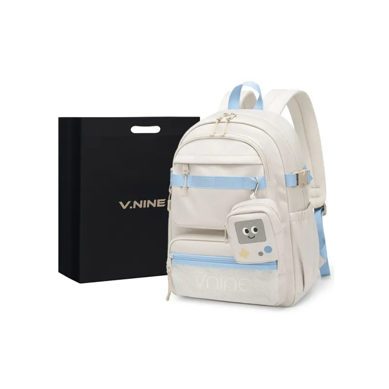 V.NINE Fabric Women's University Student Backpack For Men Backpack Tubas Unisex Fragrant Tea Ecru-0