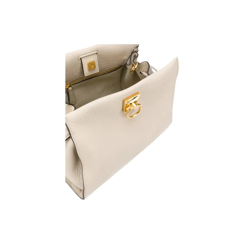 Mulberry Leather Handbag Small Size Women's Ivory White-2
