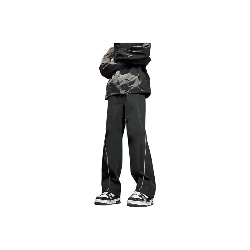 NAXUSTO Casual Pants Unisex Gray Stretch-0