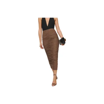 REFORMATION Effie Knit Skirt Casual Long Skirts Women's Sand Dune
