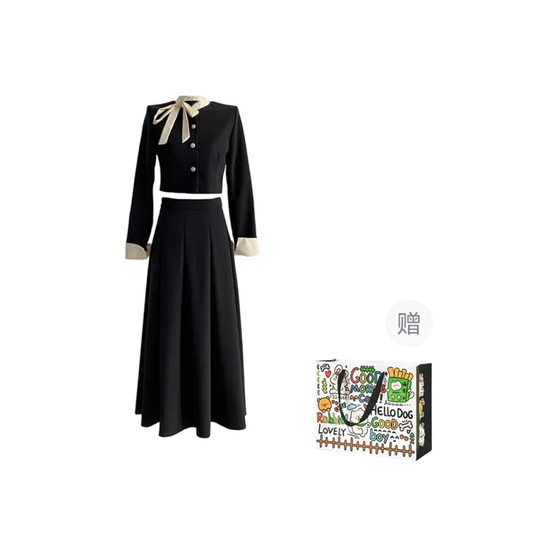 Pzhk Skirt Set Women's Black Set-0