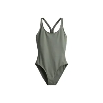 H&M One-piece Swimsuit Women's Dark Khaki Green