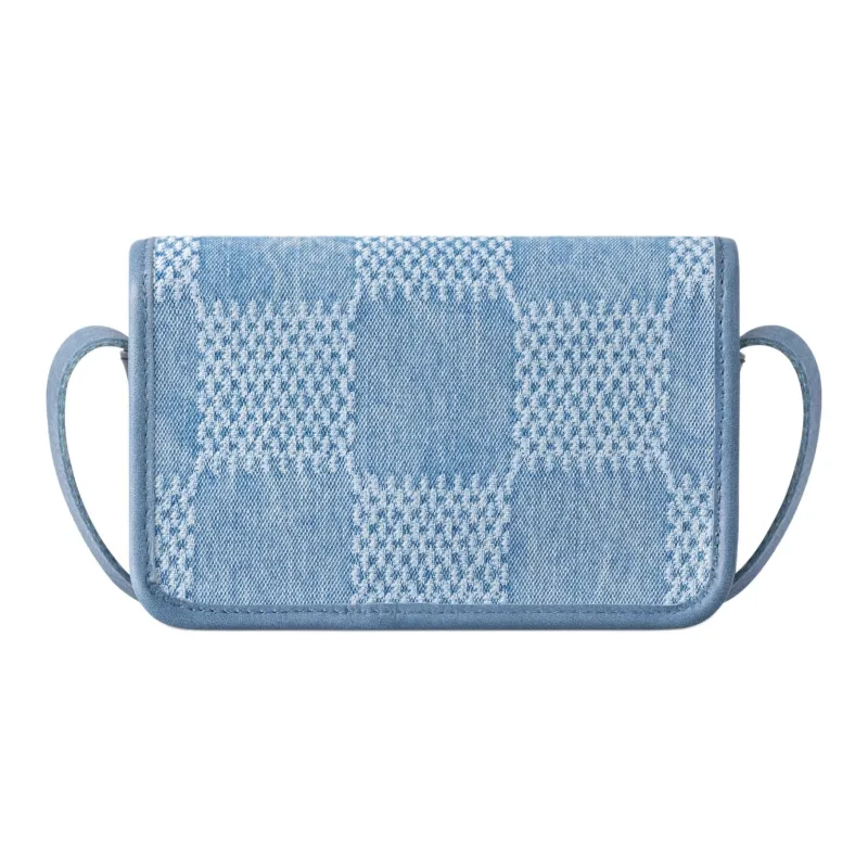 LOUIS VUITTON Bosphore Damier Denim 3D Cotton Canvas Wallet, Shoulder Bag Men's Blue-2