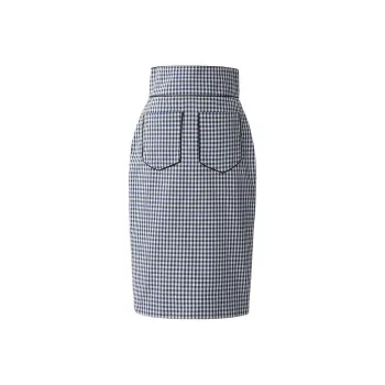 ROEYSHOUSE Casual Long Skirts Women's Plaid