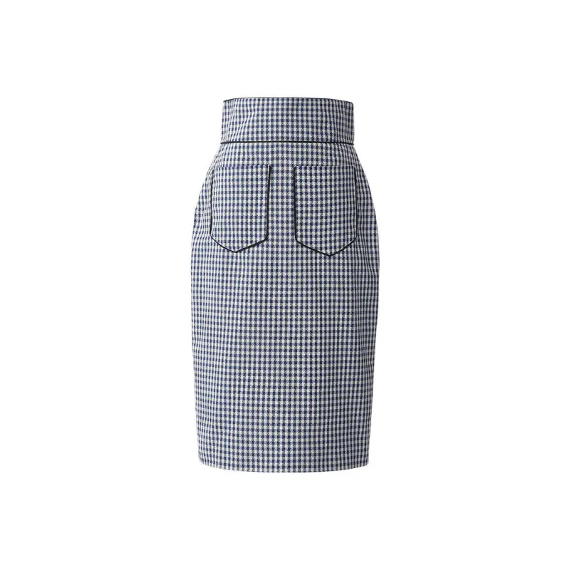 ROEYSHOUSE Casual Long Skirts Women's Plaid-0