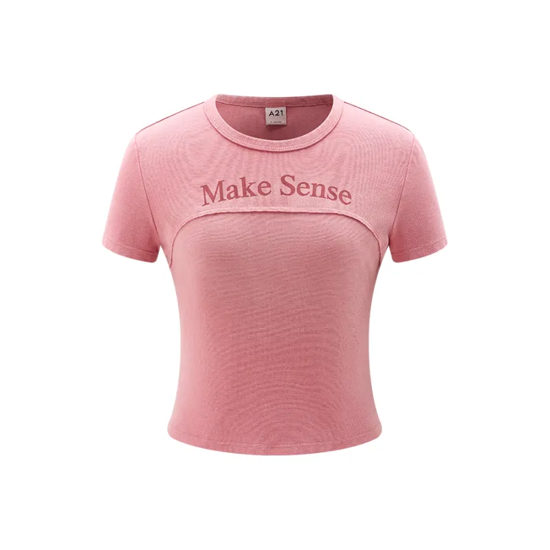 A21 T Shirts Women's Light Rusty Red-0