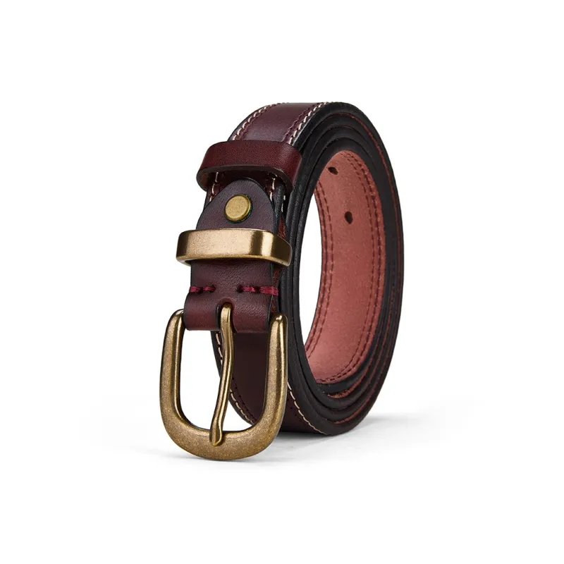 PIERRE CARDIN Cow Leather Belts Men's Black/Burgundy/Brown 2.8cm-5