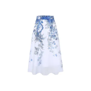 BBLLUUEE Casual Long Skirt Women's Sea Blue