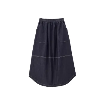UNIQLO Casual Long Skirts Women's Dark Blue